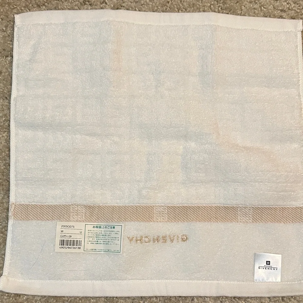 Givenchy White and Gold Hand Towel